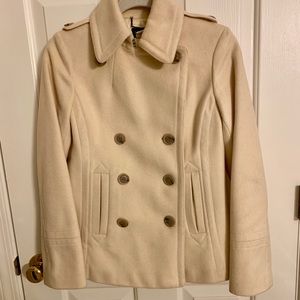 J Crew Wool Cream Coat, Size XS